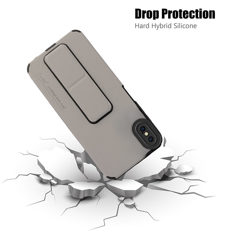 AYKIZ Designed Magnetic Stand & Holder,Vertical & Horizontal Hand Strap Multi Kickstand,Finger Strap Back Cover for IPhone X/Xs