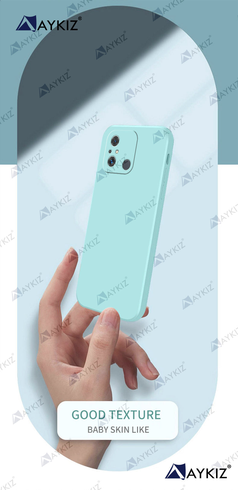 Aykiz Soft Matte Silicone Back Cover Inside Cloth with Camera Protection for Redmi 12C