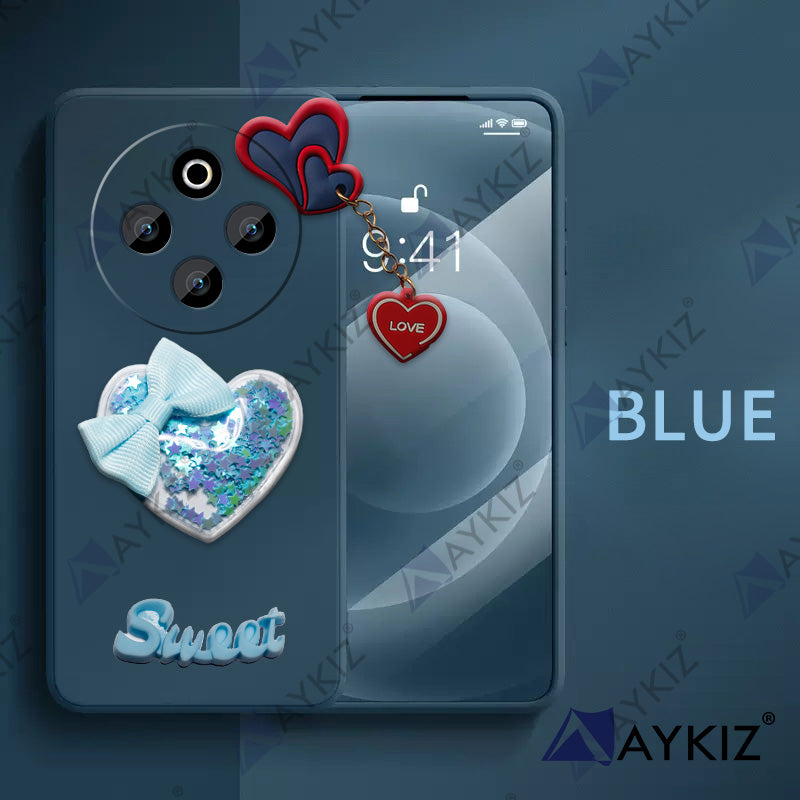 Aykiz Soft Heart Keychain Star Glitter Back Cover for iQOO Z10