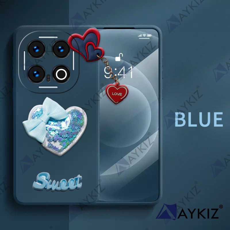 Aykiz Soft Heart Keychain Star Glitter Back Cover for iQOO 13