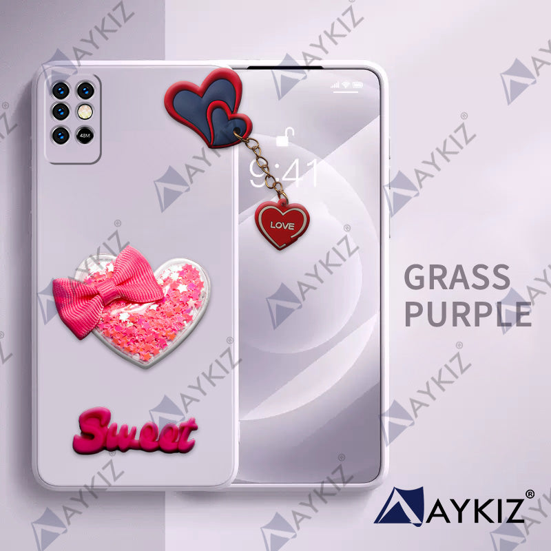 Aykiz Soft Heart Keychain Star Glitter Back Cover for Infinix Note 8i