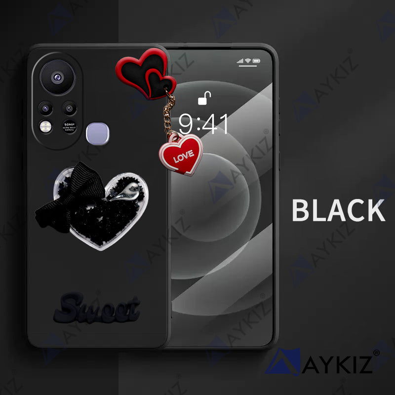 Aykiz Soft Heart Keychain Star Glitter Back Cover for Infinix 11s