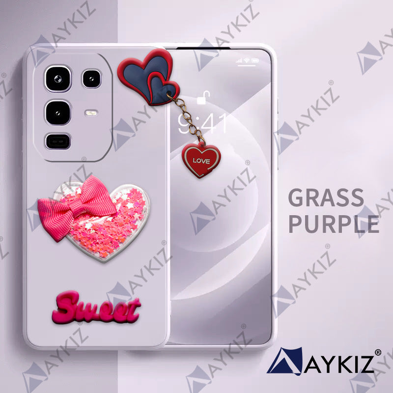 Aykiz Soft Heart Keychain Star Glitter Back Cover for Infinix Note 50 Pro