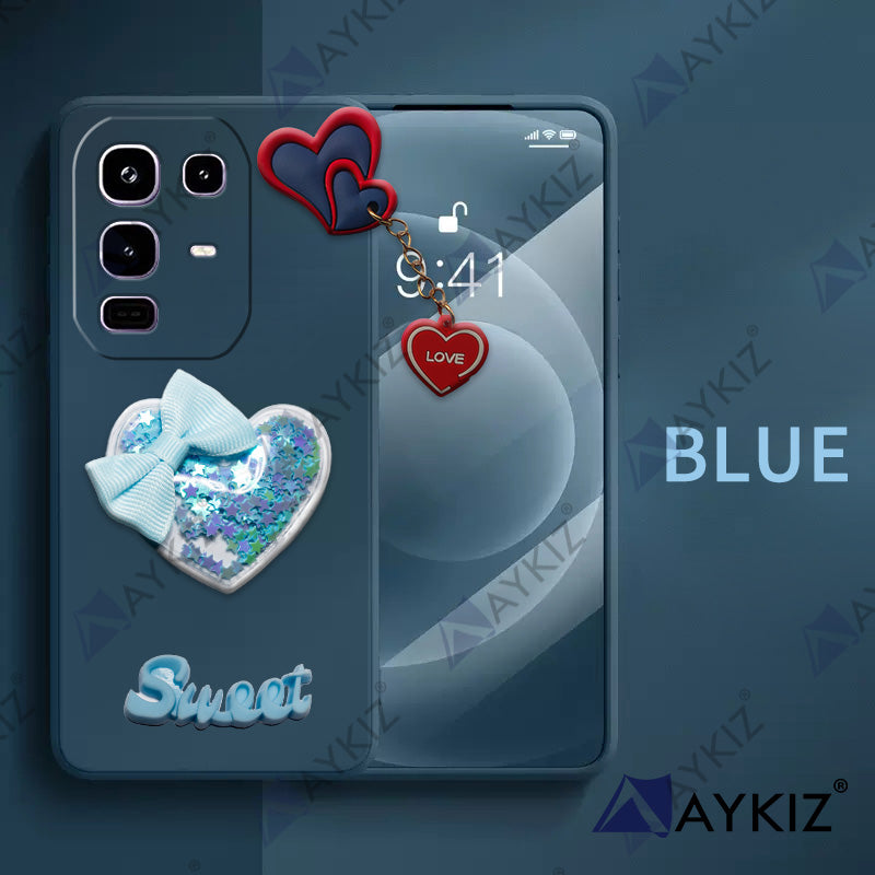 Aykiz Soft Heart Keychain Star Glitter Back Cover for Infinix Note 50s
