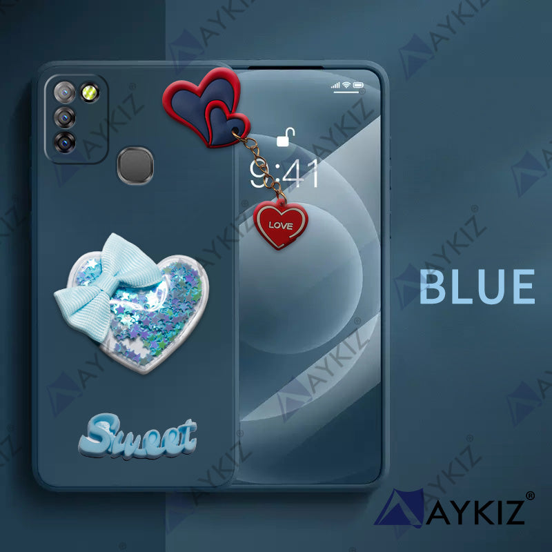 Aykiz Soft Heart Keychain Star Glitter Back Cover for Infinix Smart 5