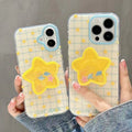 Aykiz Premium Little Star Phone Case – Cute Yellow Star Patch with Seashell Accents