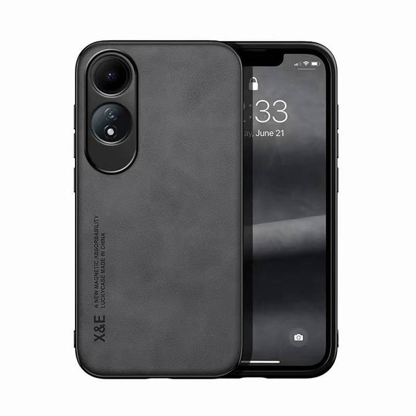 Silky Leather Finish Back Case with Built-in Magnet for Car Mount & Enhanced Camera Protection for OnePlus