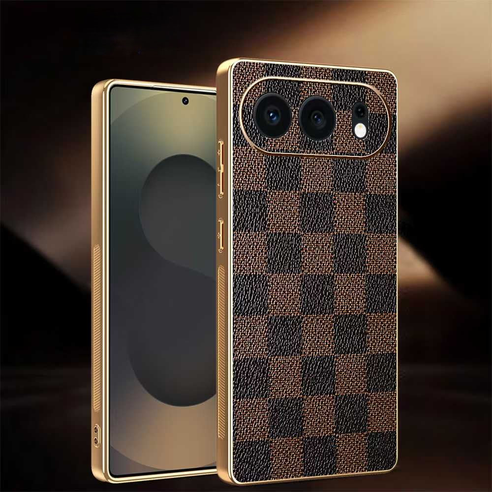 Aykiz High Quality Electroplated Premium Elegant  High End Light Luxury Leather Textured Case for Motorola
