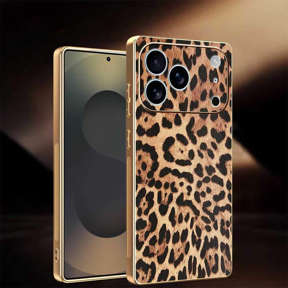 Aykiz High Quality Electroplated Premium Elegant  High End Light Luxury Leather Textured Case for Realme 15 5G
