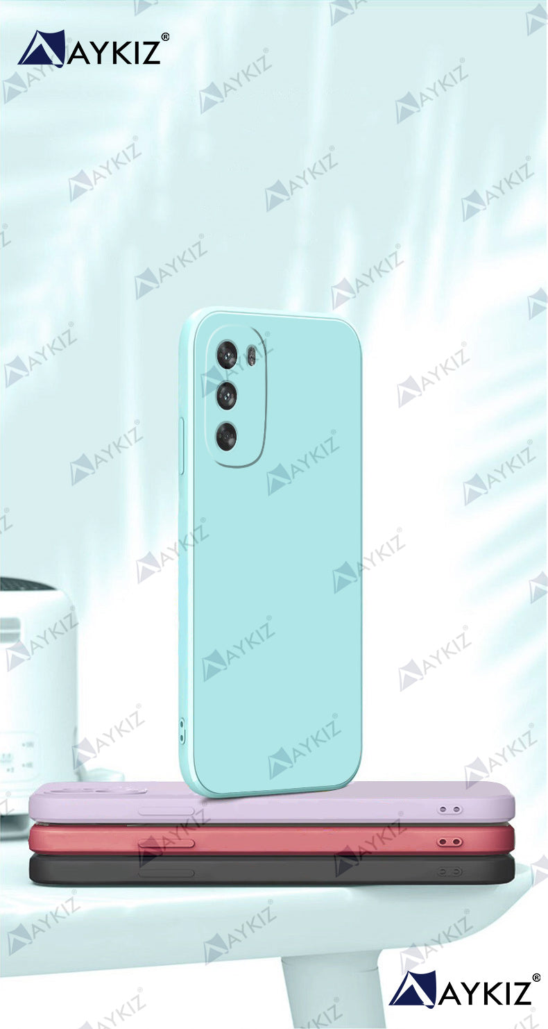 Aykiz Soft Matte Silicone Back Cover Inside Cloth with Camera Protection for Moto G62