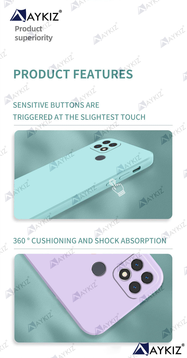 Aykiz Soft Matte Silicone Back Cover Inside Cloth with Camera Protection for Oppo A15/A15s 4G