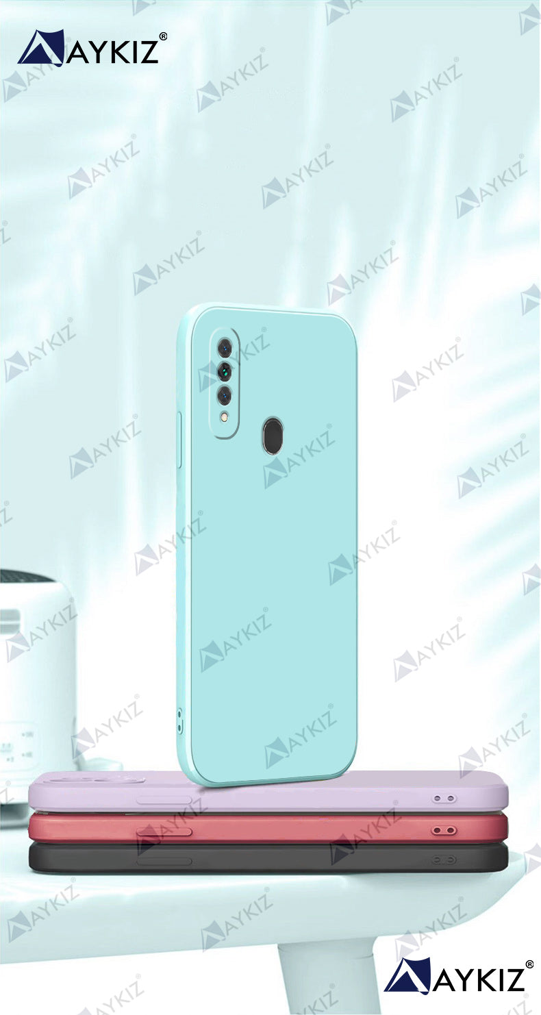 Aykiz Soft Matte Silicone Back Cover Inside Cloth with Camera Protection for Oppo A31 2020
