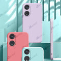 Aykiz Soft Matte Silicone Back Cover Inside Cloth with Camera Protection for Reno 8T 5G