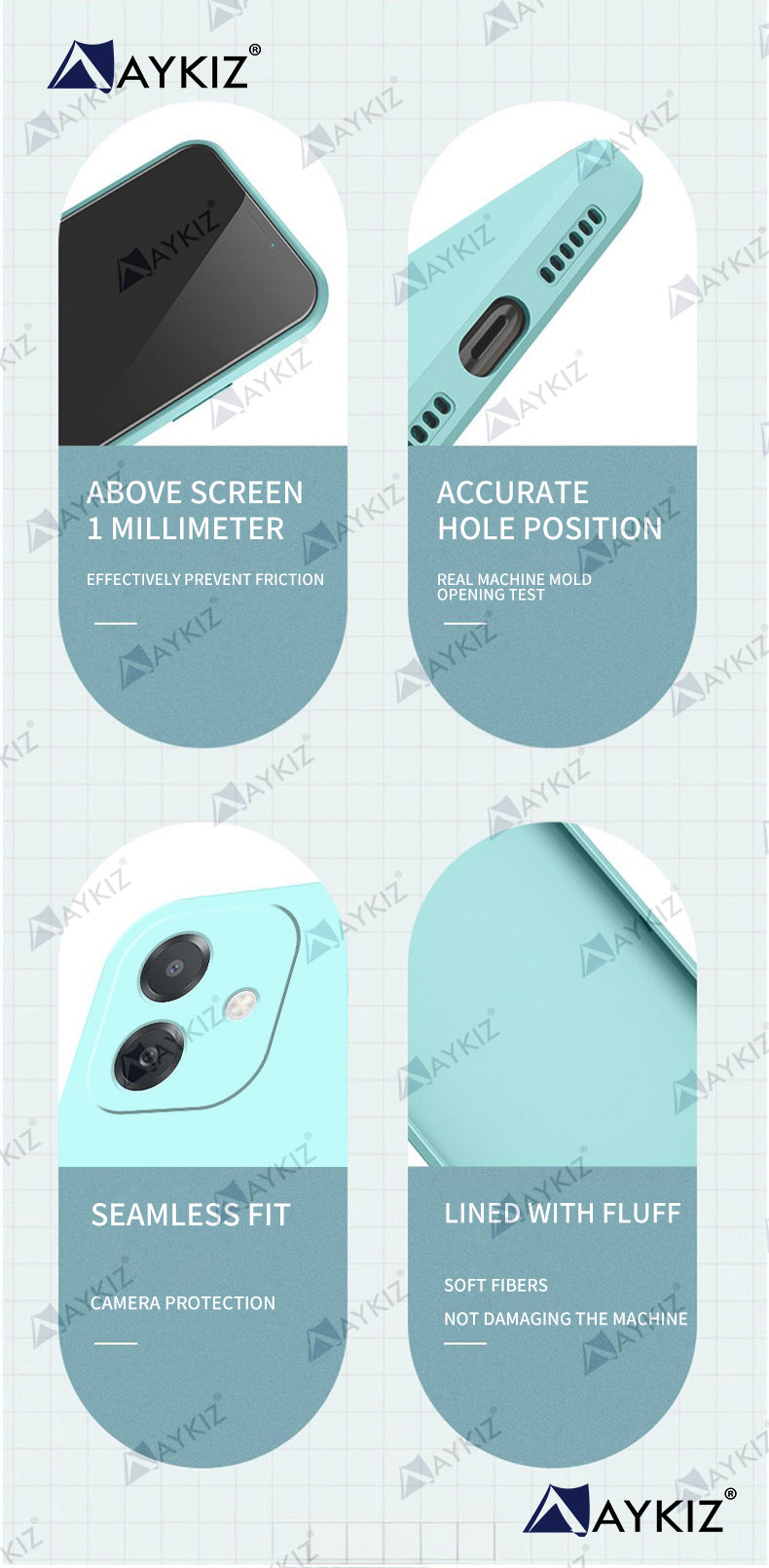Aykiz Soft Matte Silicone Back Cover Inside Cloth with Camera Protection for Oppo A3X