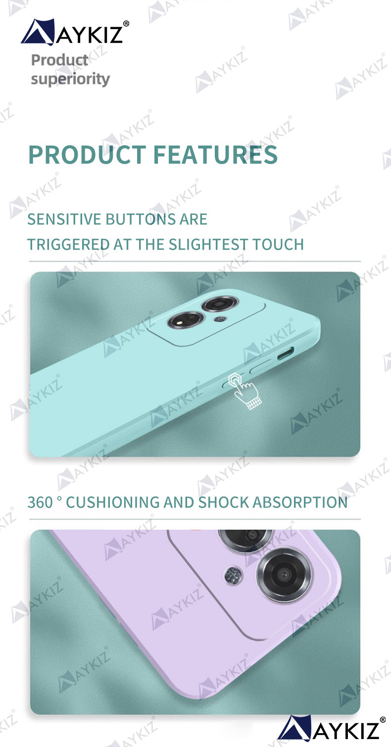 Aykiz Soft Matte Silicone Back Cover Inside Cloth with Camera Protection for Oppo A59 5G