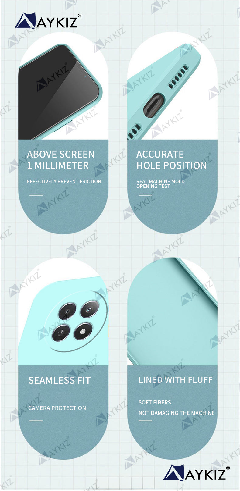 Aykiz Soft Matte Silicone Back Cover Inside Cloth with Camera Protection for Realme 12