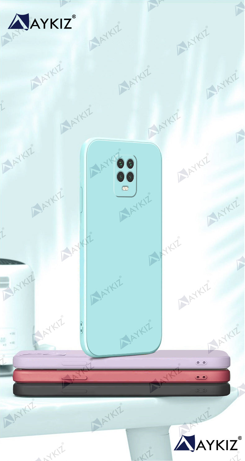 Aykiz Soft Matte Silicone Back Cover Inside Cloth with Camera Protection for Redmi Note 9