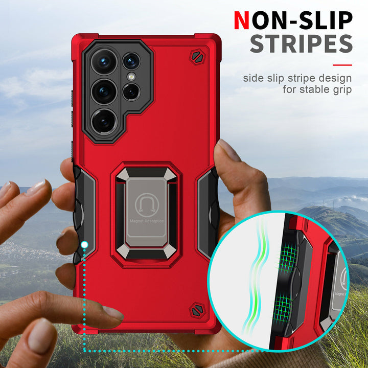 Shockproof Armor Magnetic Ring Holder Bumper Hard Phone Case for Boys and Girls with Camera Protection