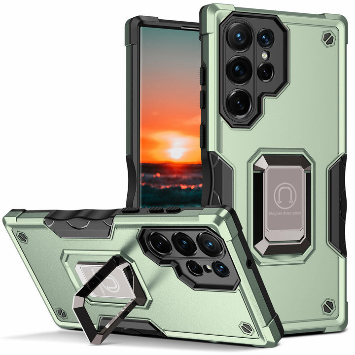 Shockproof Armor Magnetic Ring Holder Bumper Hard Phone Case for Boys and Girls with Camera Protection