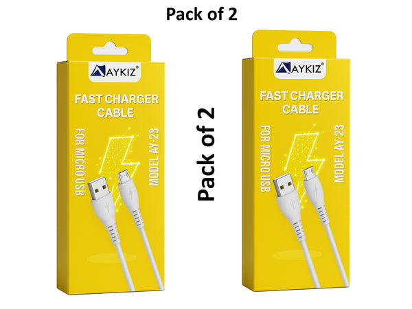 Aykiz Original Micro USB Data Cable for Charging & Data Transfer (Pack of 2)
