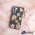 3D Bling Luxury Shiny Crystal Rhinestone Diamond Back Cover with Attractive keychain with Cutee Toy Car & Attractive Key Chain for Samsung Galaxy S22