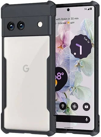 Google Pixel 8 Back Case All four-sided drop protection Back Cover in Black Colour (Pack of 2)