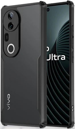 Vivo T4 Ultra 5G Back Case All four-sided drop protection Back Cover in Black Colour (Pack of 2)