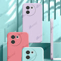 Aykiz Soft Matte Silicone Back Cover Inside Cloth with Camera Protection for Vivo V30e