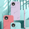 Aykiz Soft Matte Silicone Back Cover Inside Cloth with Camera Protection for Vivo Y02/Y02t