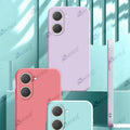 Aykiz Soft Matte Silicone Back Cover Inside Cloth with Camera Protection for Vivo Y03
