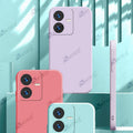 Aykiz Soft Matte Silicone Back Cover Inside Cloth with Camera Protection for Vivo Y22 4G