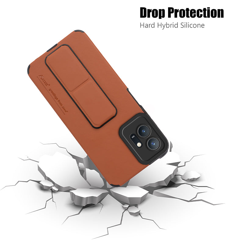AYKIZ Designed Magnetic Stand & Holder,Vertical & Horizontal Hand Strap Multi Kickstand,Finger Strap Back Cover for Vivo Y21 2021 4G/Y33s