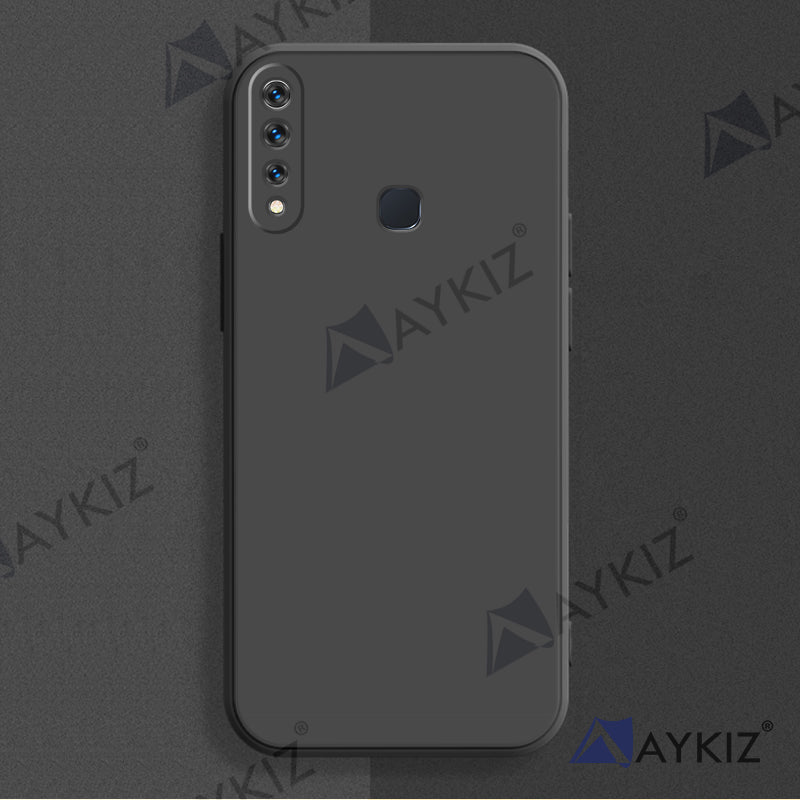 Aykiz Soft Matte Silicone Back Cover Inside Cloth with Camera Protection for Vivo Z1 Pro