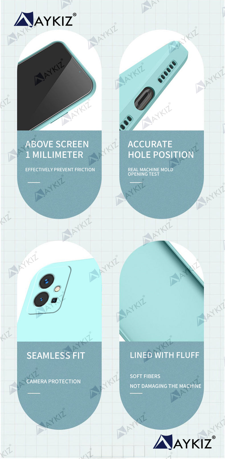 Aykiz Soft Matte Silicone Back Cover Inside Cloth with Camera Protection for Vivo T1 5G/Y75 5G