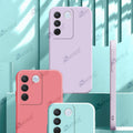 Aykiz Soft Matte Silicone Back Cover Inside Cloth with Camera Protection for Vivo V27 5G
