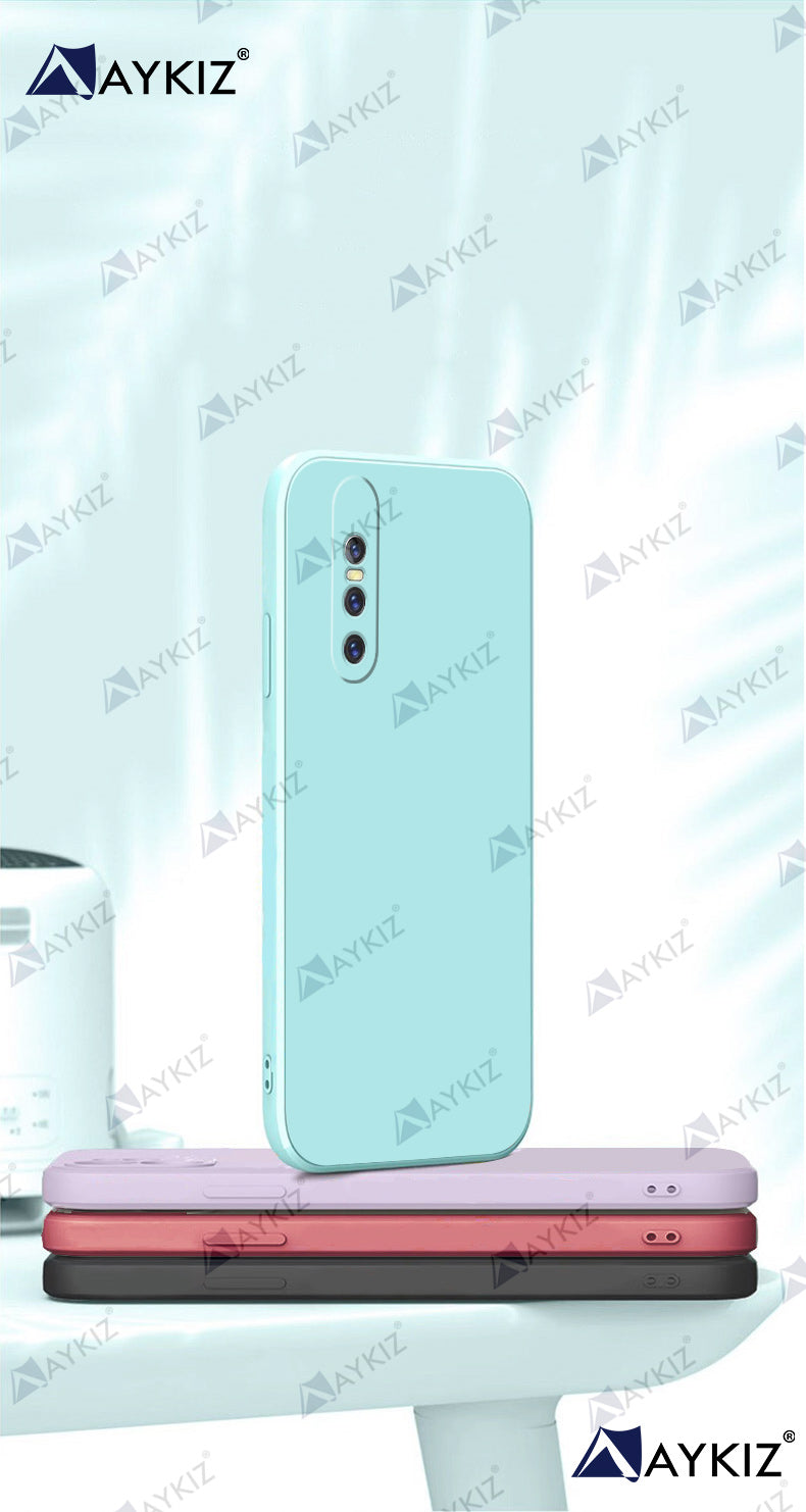 Aykiz Soft Matte Silicone Back Cover Inside Cloth with Camera Protection for Vivo V15 Pro