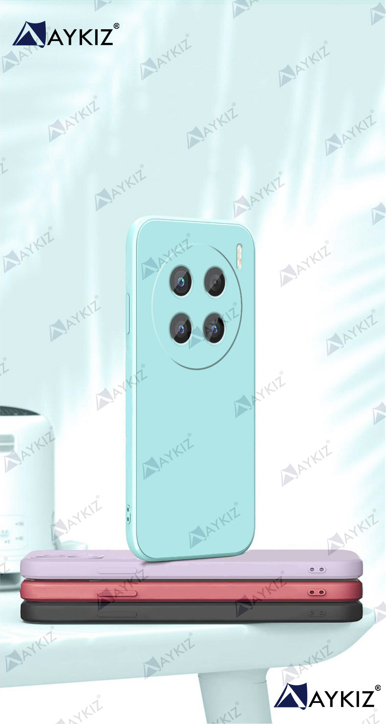 Aykiz Soft Matte Silicone Back Cover Inside Cloth with Camera Protection for Vivo X200 Pro
